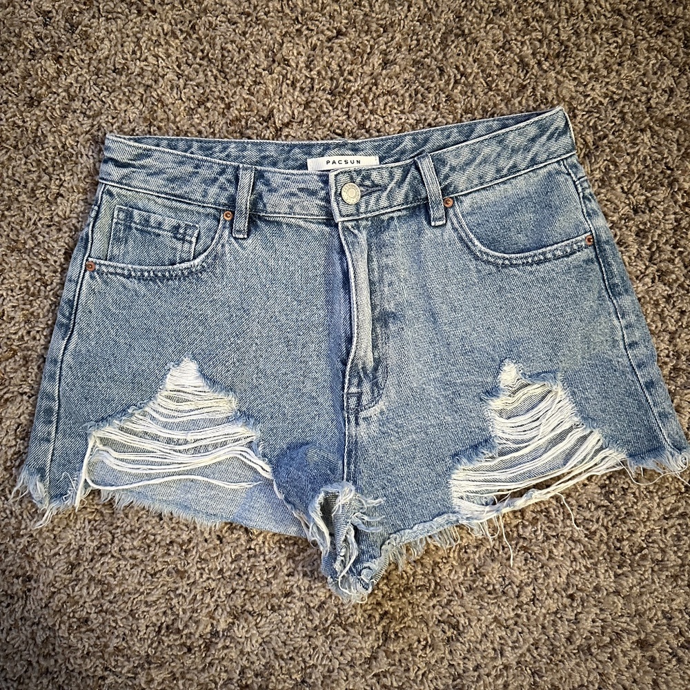 PacSun High Rise Festival Jean Shorts Medium Wash Size 28